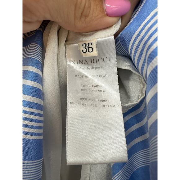 Nina Ricci Striped Silk Asymmetrical Length Skirt - Picture 8 of 8